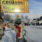 photo du Centre de pêche sur glace au poulamon grimard, avec La Mascotte Gigoteau, poissons des